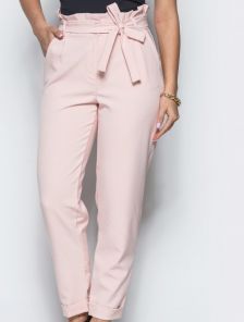 Модные нежно розовіе брюки из костюмной ткани