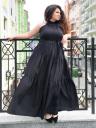 Черное летнее платье А-силуэта в пол с карманами, фото 7