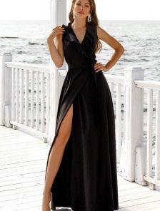 Черное длинное платье на вечеринку