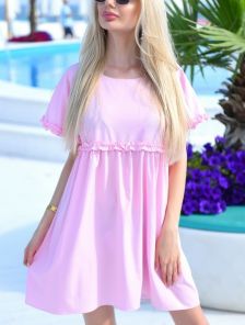 Летнее платье нежно-розового цвета