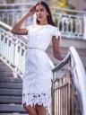 Белое кружевное платье футляр, фото 4
