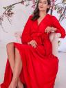 Красивое красное платье на запах в ткани с натуральным шелком, фото 4