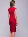Красное платье футляр с декольте, фото 7